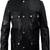 Men's brown lambskin leather jacket- zipper & envelope detail