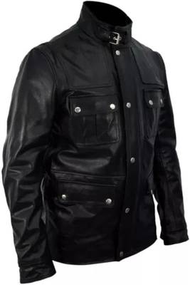 Men's brown lambskin leather jacket- zipper & envelope detail 2