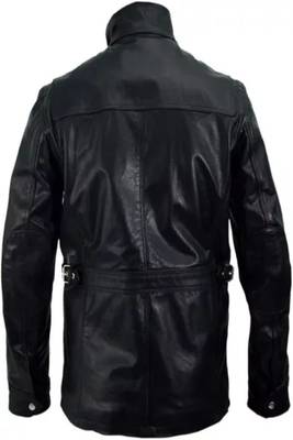 Men's brown lambskin leather jacket- zipper & envelope detail 3