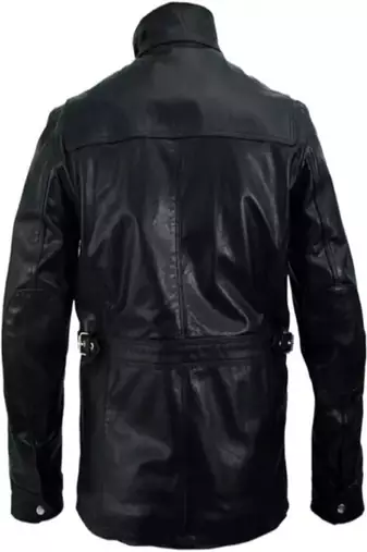 Men's brown lambskin leather jacket- zipper & envelope detail