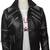 Men's burgundy lambskin leather zippers  pocket &snap button style