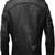 Men's black lambskin leather jacket-quilted shoulder moto jacket