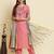 pink fancy silk blend kurta set