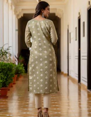 pear fancy silk blend kurta set 4