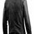 Men's black café racer lambskin leather jacket -quilted shoulder jacket zipper style