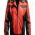 Men's lambskin leather jacket - red & black  zipper style
