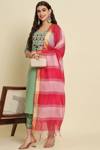 pear fancy silk blend kurta set