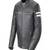 Men's black lambskin leather jacket -quilted shoulder white strip style