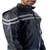 Men's black  white strip  lambskin leather jacket