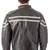 Men's black  white strip  lambskin leather jacket