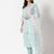sky-blue fancy silk blend kurta set