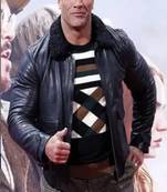 Men's lambskin leather jacket - black furr color