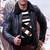 Men's lambskin leather jacket - black furr color