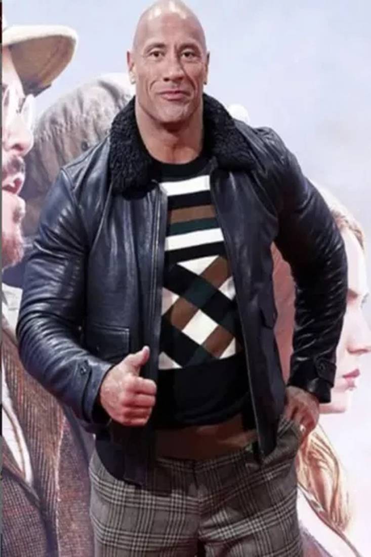 Men's lambskin leather jacket - black furr color