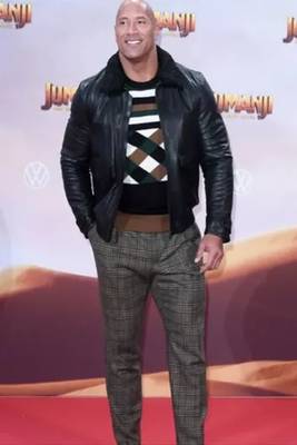Men's lambskin leather jacket - black furr color 2