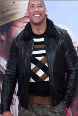 Men's lambskin leather jacket - black furr color 3