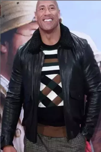 Men's lambskin leather jacket - black furr color