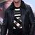 Men's lambskin leather jacket - black furr color