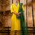 yellow fancy silk blend kurta set