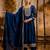 blue fancy silk blend kurta set
