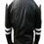 Men's black biker white strip lambskin leather jacket