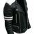 Men's black biker white strip lambskin leather jacket