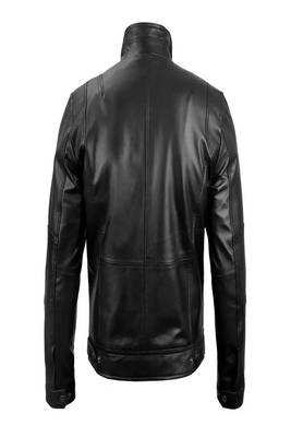 Mens soft motorcycle jacket pure lambskin leather jacket 2 pocket 2