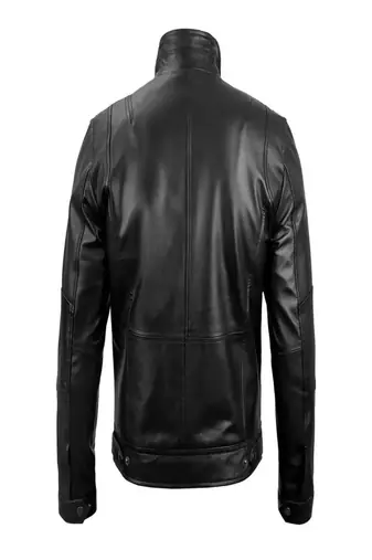 Mens soft motorcycle jacket pure lambskin leather jacket 2 pocket