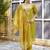 yellow fancy silk blend kurta set