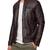 Mens maroon genuine lambskin leather jacket quilted hand zipper detail