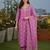 Women's purple rayon printed with straight kurta set with pant & dupatta