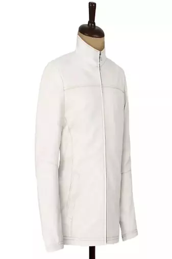 Mens white plain genuine lambskin leather jacket