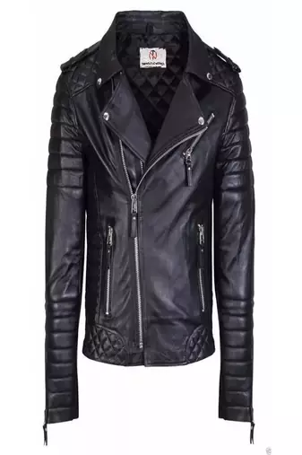 Stylish black genuine lambskin leather classic side zipper jacket
