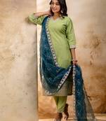pear fancy chanderi silk kurta set
