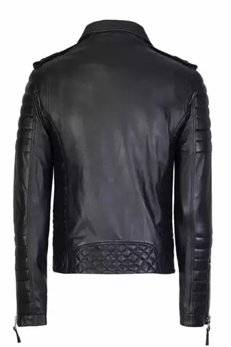 Stylish black genuine lambskin leather classic side zipper jacket