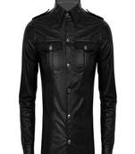 Stylish black color lambskin soft  leather jacket classic quilted shoulder biker