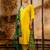 yellow fancy silk blend kurta set
