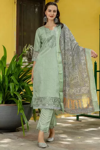 pear fancy silk blend kurta set