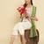 white fancy silk blend kurta set