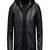 Men's black genuine lambskin leather jacket bomber hoodie jacket 2