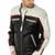 Men's white & black shoulder  genuine lambskin  leather jacket-café racer