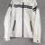 Men's white & black shoulder genuine leather jacket-café racer strip black
