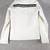 Men's white & black shoulder genuine leather jacket-café racer strip black