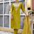 yellow fancy silk blend kurta set