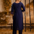 navy-blue fancy viscose kurta set