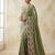 Mehndi Green Color  embroidery work  Silk Blend Saree