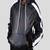 Men's black hoodie jacket with white stripe detail piping style fastion