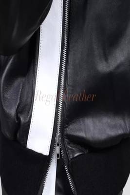 Men's black hoodie jacket with white stripe detail piping style fastion 2