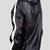 Men's black hoodie jacket with white stripe detail piping style fastion