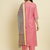 pink fancy silk blend kurta set